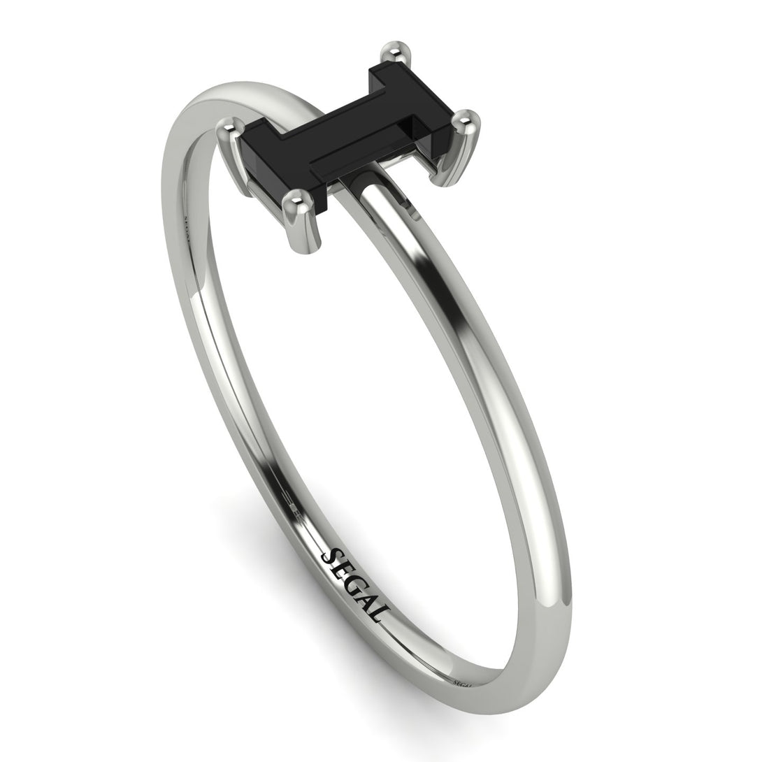 I Letter - Initial White Gold Diamond Ring